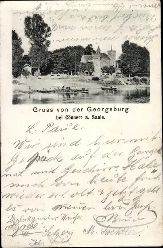 Ak Könnern Cönnern im Salzlandkreis, Blick zur Georgsburg