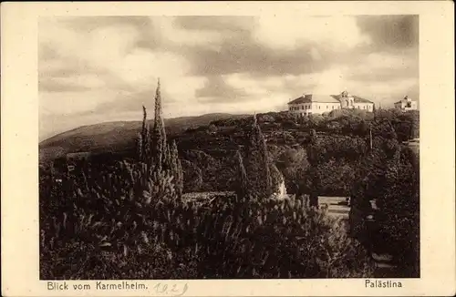 Ak Palästina, Blick vom Karmelheim, Ev. Karmelmission