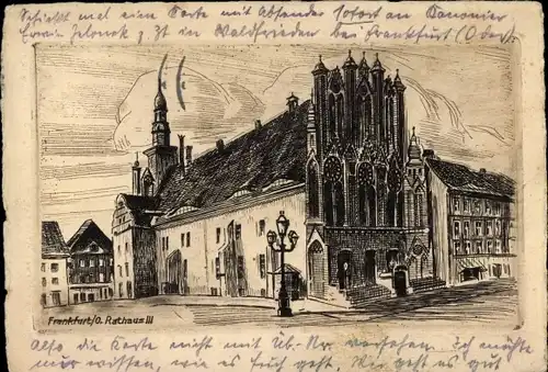 Künstler Ak Frankfurt an der Oder, Rathaus