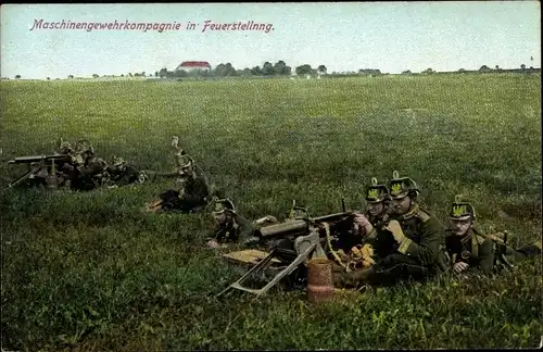 Ak Maschinengewehrkompagnie in Feuerstellung, Kaiserzeit