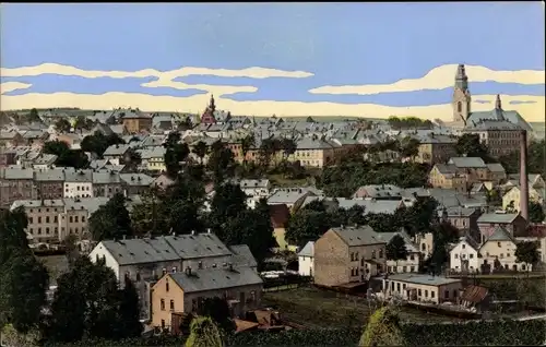 Ak Adorf im Vogtland, Totalansicht, Kirche