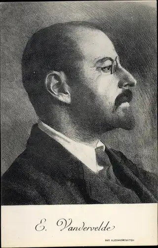 Künstler Ak Alexandrovitch, A. J., Émile Vandervelde, französischer Politiker