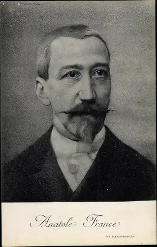 Künstler Ak Alexandrovitch, A. J., Anatole France, Dichter und Schriftsteller