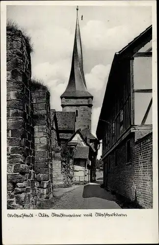 Ak Duderstadt im Eichsfeld, Westertor mit alter Stadtmauer