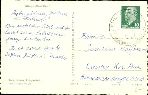 Ak Klingenthal Sachsen, Totalansicht der Stadt