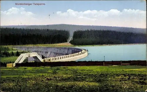 Ak Muldenberg Grünbach im Vogtland, Talsperre Muldenberg