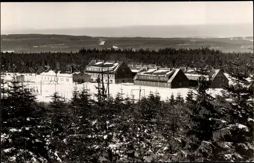 Ak Schneckenstein Tannenbergsthal im Vogtland, Ferien- und Schullandheim, Winteransicht