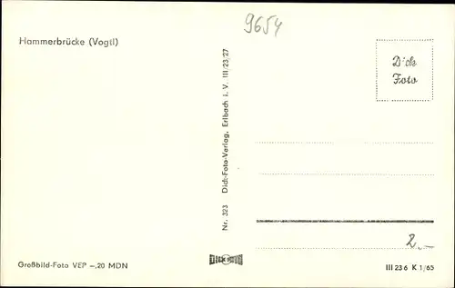 Ak Hammerbrücke im Vogtland, Totalansicht