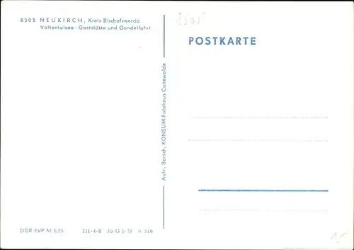 Ak Neukirch in der Lausitz, Valtentalsee, Gaststätte, Gondelfahrt