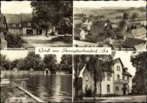 Ak Weifa Steinigtwolmsdorf Lausitz, Schwimmbad, Gaststätte Antifa, Gasthaus Waldhaus
