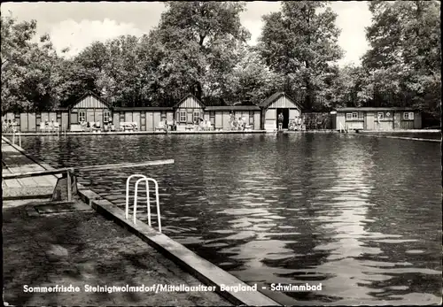 Ak Steinigtwolmsdorf in der Lausitz, Schwimmbad