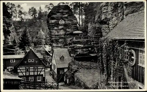 Ak Rathewalde Hohnstein Sächsische Schweiz, Rathewalder Mühle, Gasthaus