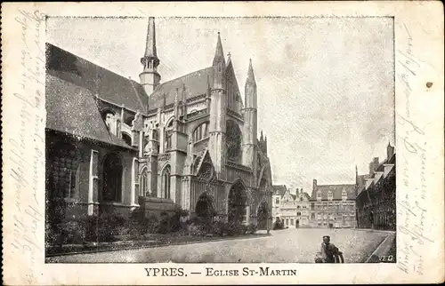Ak Ypres Ypern Westflandern, Eglise St Martin