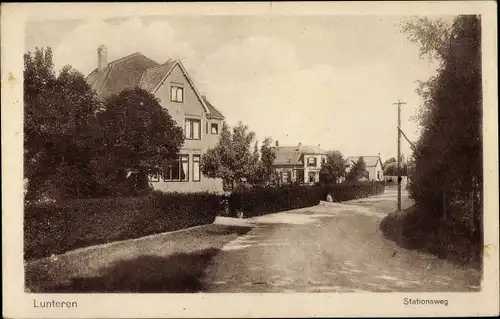 Ak Lunteren Ede Gelderland, Stationsweg