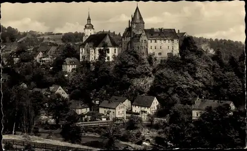 Ak Schwarzenberg im Erzgebirge Sachsen, Blick auf Schloss und St. Georgenkirche