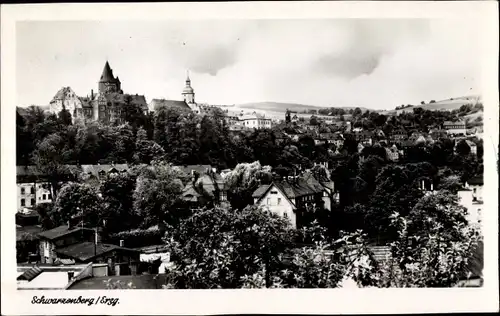 Ak Schwarzenberg im Erzgebirge Sachsen, Blick über den Ort, Teilansicht
