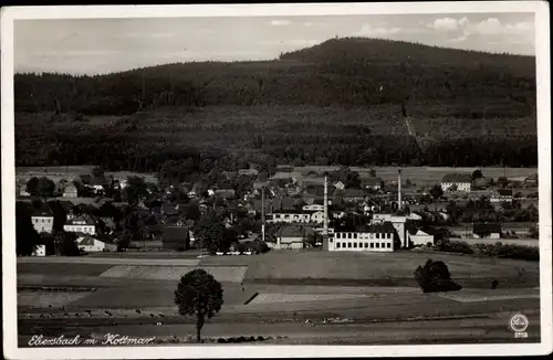 Ak Ebersbach, Blick vom Schlechteberg nach dem Kottmar