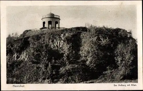 Ak Herrnhut in der Oberlausitz, Der Hutberg mit Altan
