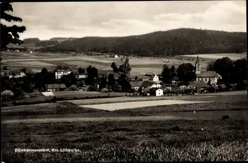 Ak Dürrhennersdorf in der Oberlausitz, Ortspanorama