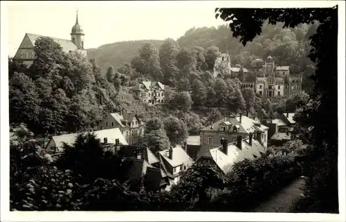 Foto Ak Tharandt im Erzgebirge, Blick über den Ort