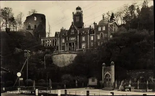 Ak Tharandt im Erzgebirge, Burgruine und Schloss