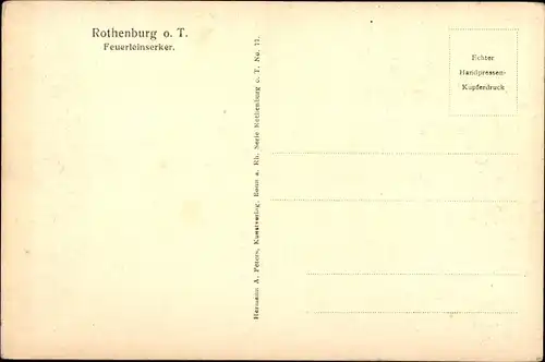 Ak Rothenburg ob der Tauber Mittelfranken, Feuerleinserker