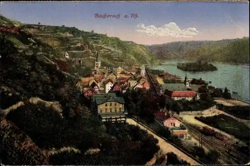 Ak Bacharach am Rhein, Ortsansicht