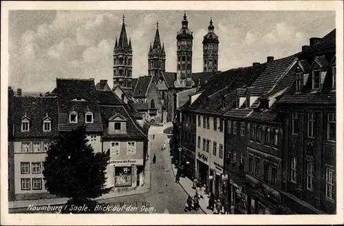 Ak Naumburg an der Saale, Straßenpartie, Dom, Geschäfte