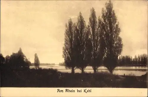 Ak Kehl am Rhein, Rheinpartie