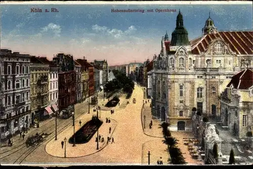 Ak Köln am Rhein, Hohenzollernring mit Opernhaus