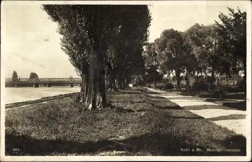 Ak Kehl am Rhein, Rheinpromenade