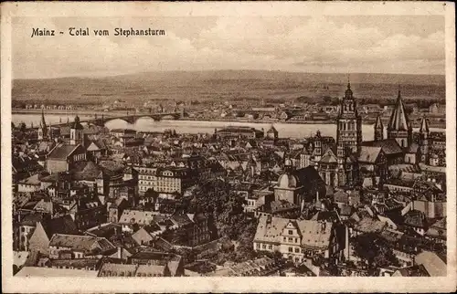 Ak Mainz am Rhein, Total vom Stephansturm