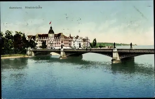 Ak Konstanz am Bodensee, Rheinbrücke