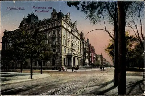 Ak Mannheim, Kaiserring mit Park Hotel