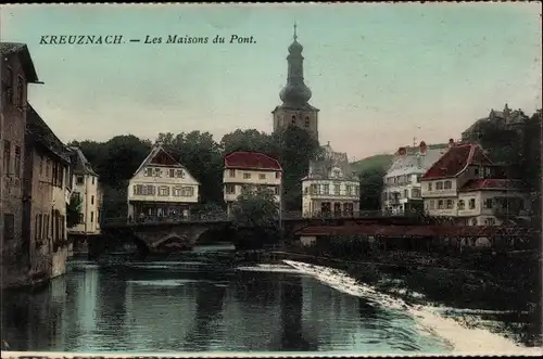 Ak Bad Kreuznach in Rheinland Pfalz, Les Maisons du Pont