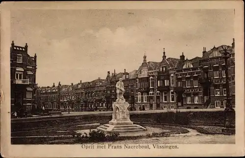 Ak Vlissingen Zeeland Niederlande, Oprit met Frans Naerebout Monument