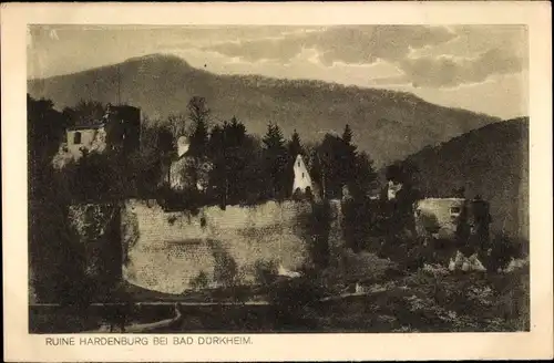Ak Hardenburg Bad Dürkheim in der Pfalz, Blick auf die Ruine