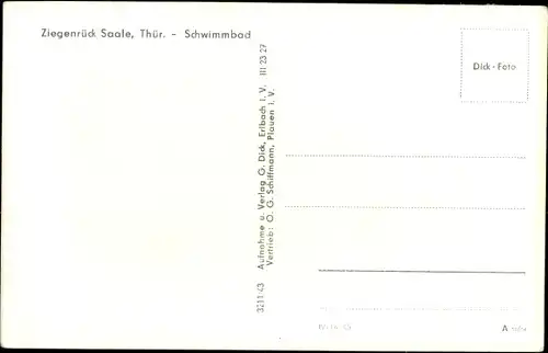 Ak Ziegenrück an der Saale Thüringen, Schwimmbad