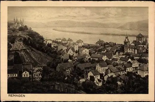 Ak Remagen am Rhein, Blick zum Ort