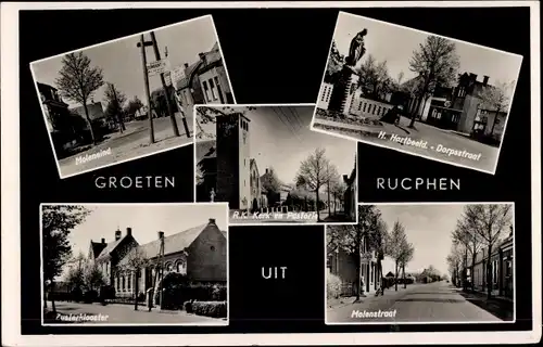 Ak Rucphen Nordbrabant Niederlande, Moleneind, H. Hartbeeld - Dorpsstraat, Molenstraat