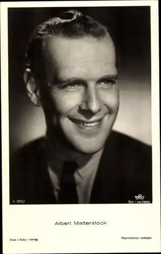Ak Schauspieler Albert Matterstock, Portrait