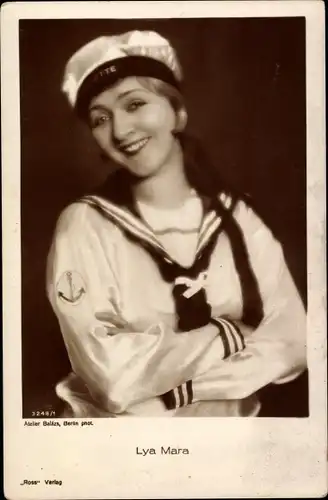 Ak Schauspielerin Lya Mara, Portrait in Matrosenuniform