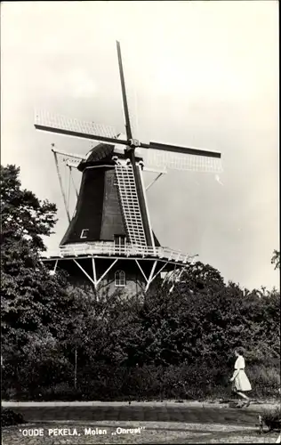 Ak Oude Pekela Groningen Niederlande, Molen Onrust, Windmühle