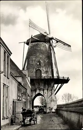 Ak Wijk bij Duurstede Utrecht, Hollands Molenlandschap, Niederländische Windmühle