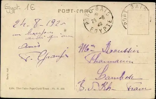 Ak Port Said Ägypten, General view of the Port