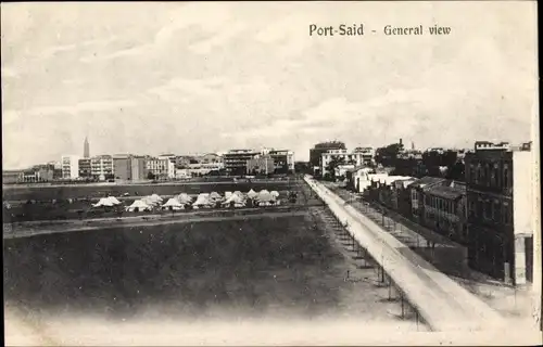Ak Port Said Ägypten, Gesamtansicht