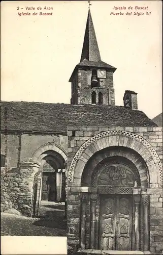 Ak Bossòst Bosost Katalonien, Iglesia, Puerto del Sgio XII