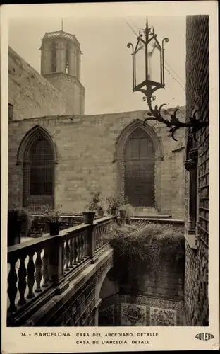 Ak Barcelona Katalonien Spanien, Casa de l'Arcedia Detall
