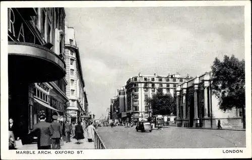 Ak London City England, Marble Arch, Oxford Street