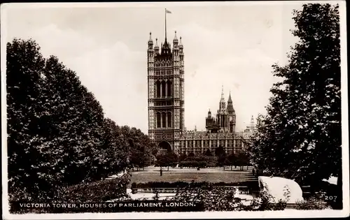 Ak City of Westminster London England, Houses of Parliament, Victoria Tower